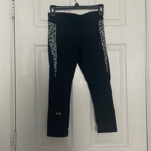Under Armor Black Workout Capris Small Camo Black